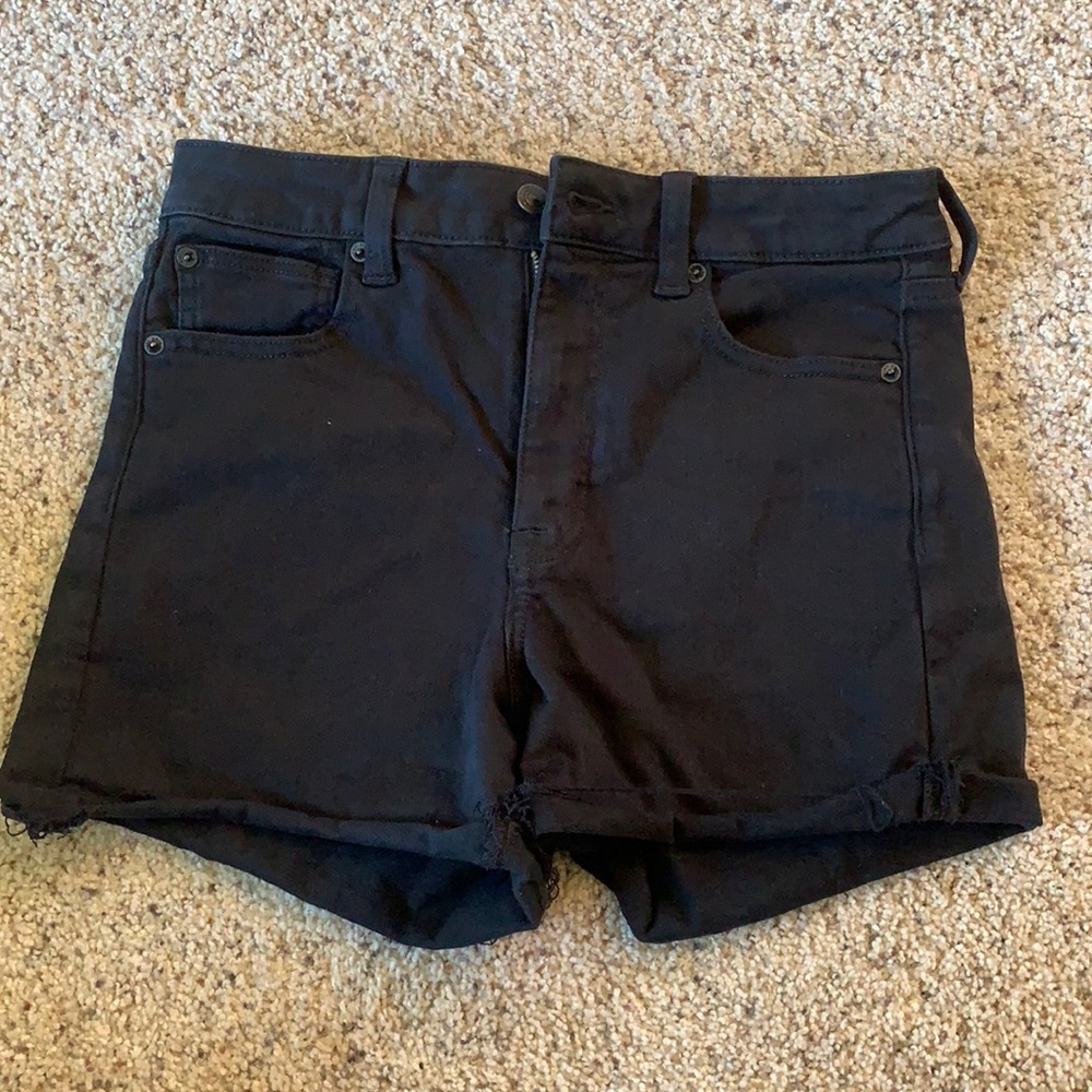 American Eagle black jean shorts